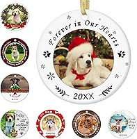 Vista 8 de Personalized Christmas Ornaments with Dog Cats Pets 2022 Custom Pet Memorial Photo Ceramic Christmas Ornament Customized Christmas Ornament Dogs