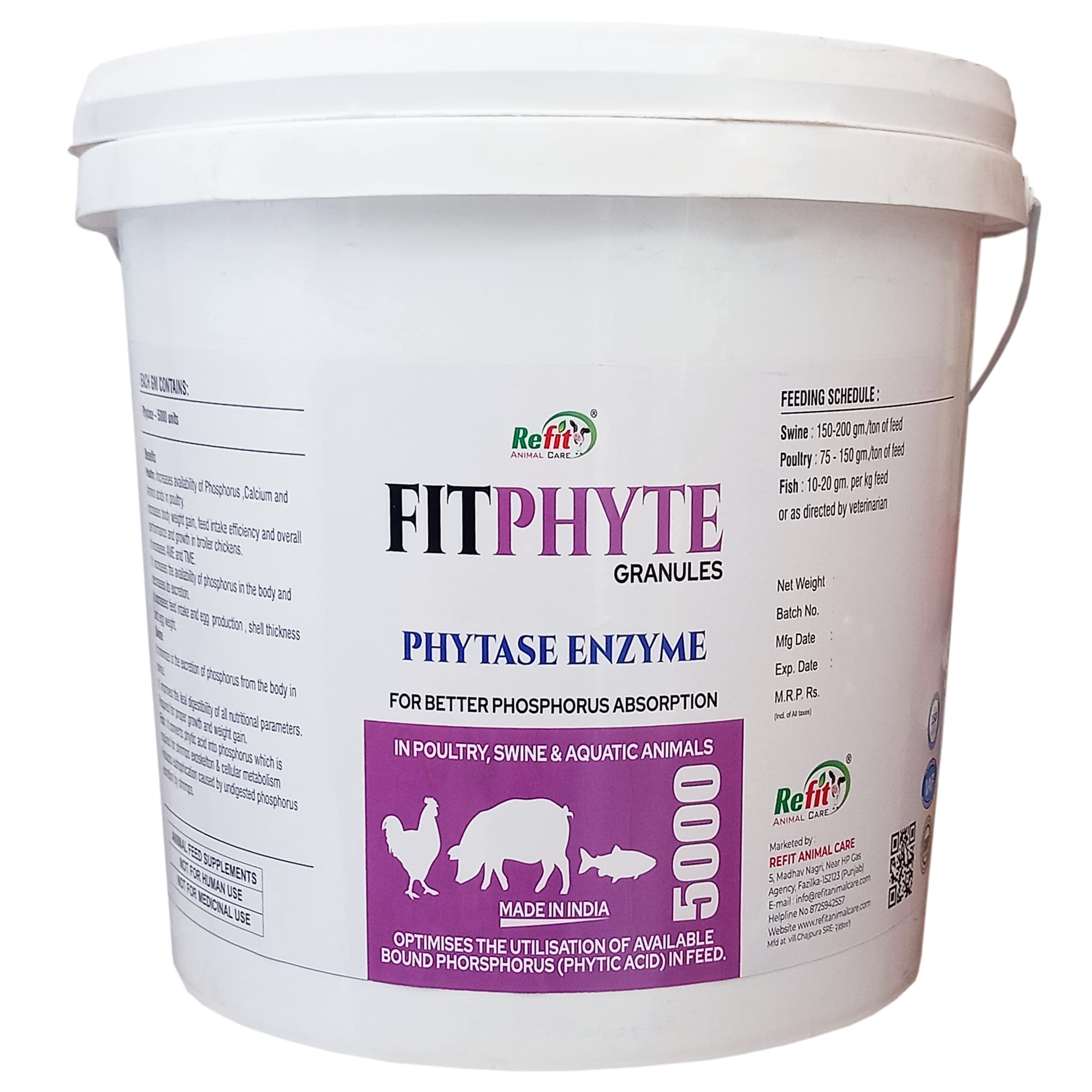 REFIT ANIMAL CARE Phytase Enzyme Liquid for Enhanced Phosphorus Absorption in Cattle, Poultry & Aqua. Boost Milk & Egg Production, Support Overall Growth of Livestock Animals. 10 Kg, Fitphyte Granules (B0BX2YQMR5) Amazon Price History, Amazon Price Tracker