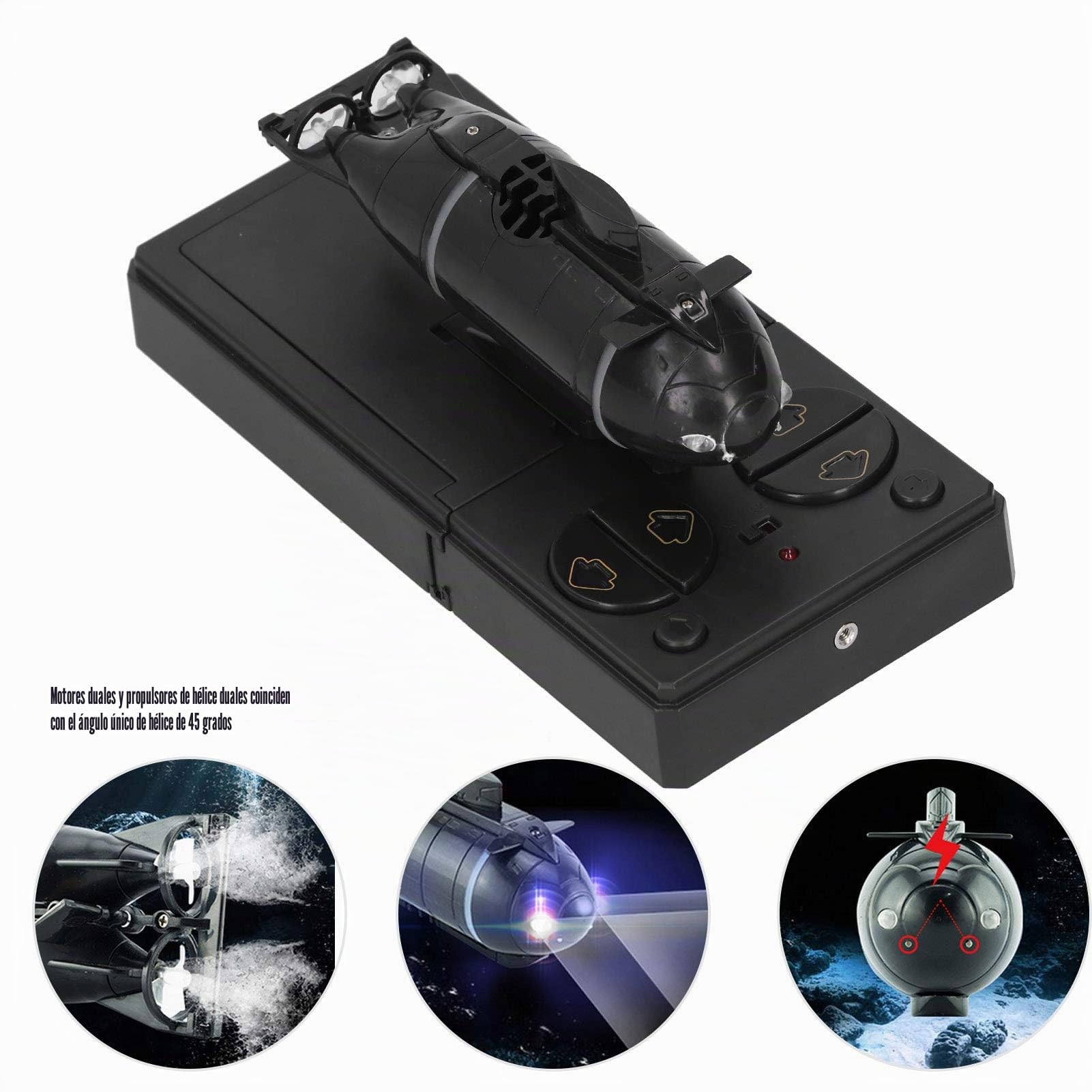 Submarino Control Remoto 6 Canales 2.4G, Mini Juguetes Submarinos Modelo para Regalo for Niños Niñas Piscina Juego Interior Exterior