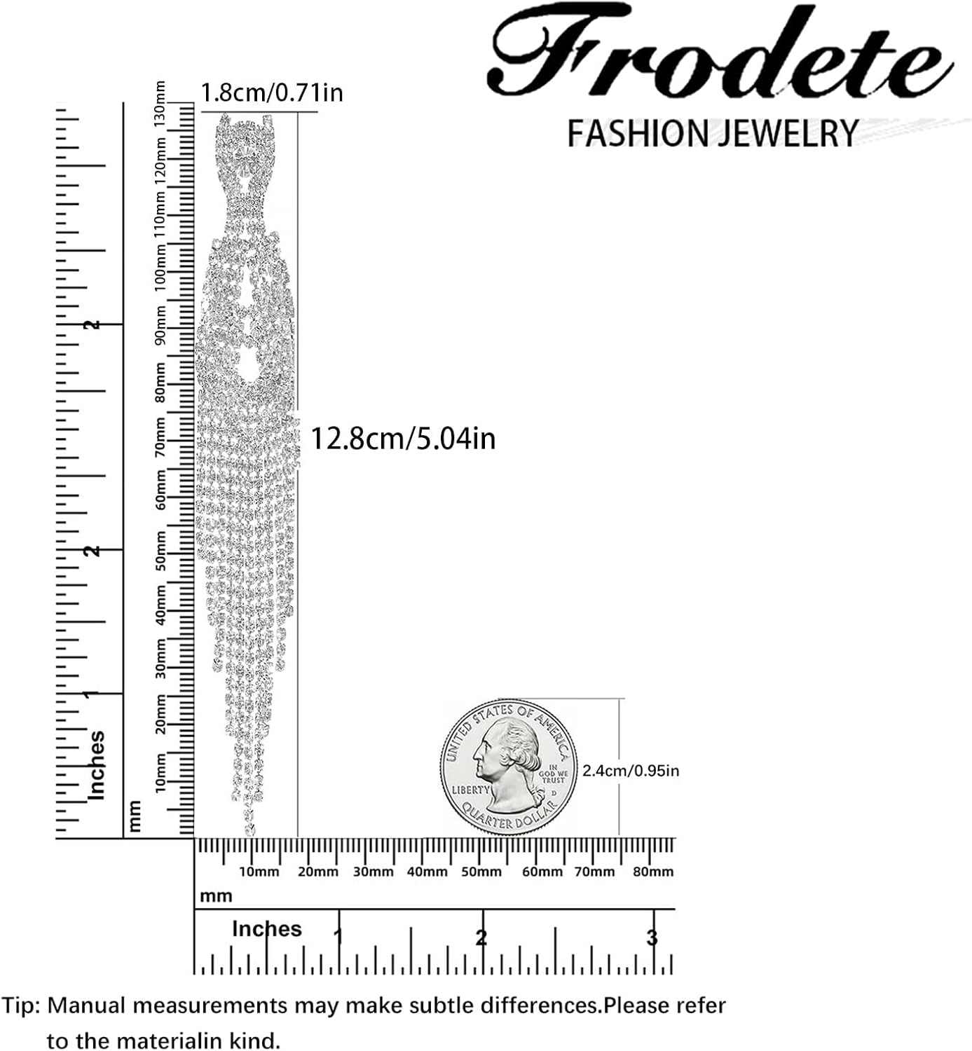 Rhinestone Prom Earrings for Women Long Tassel Chandelier Earrings Dangling Silver Jewelry for Prom Dress Wedding Reception Party Formal Evening Dress Accessories Gift for Her - Image 6