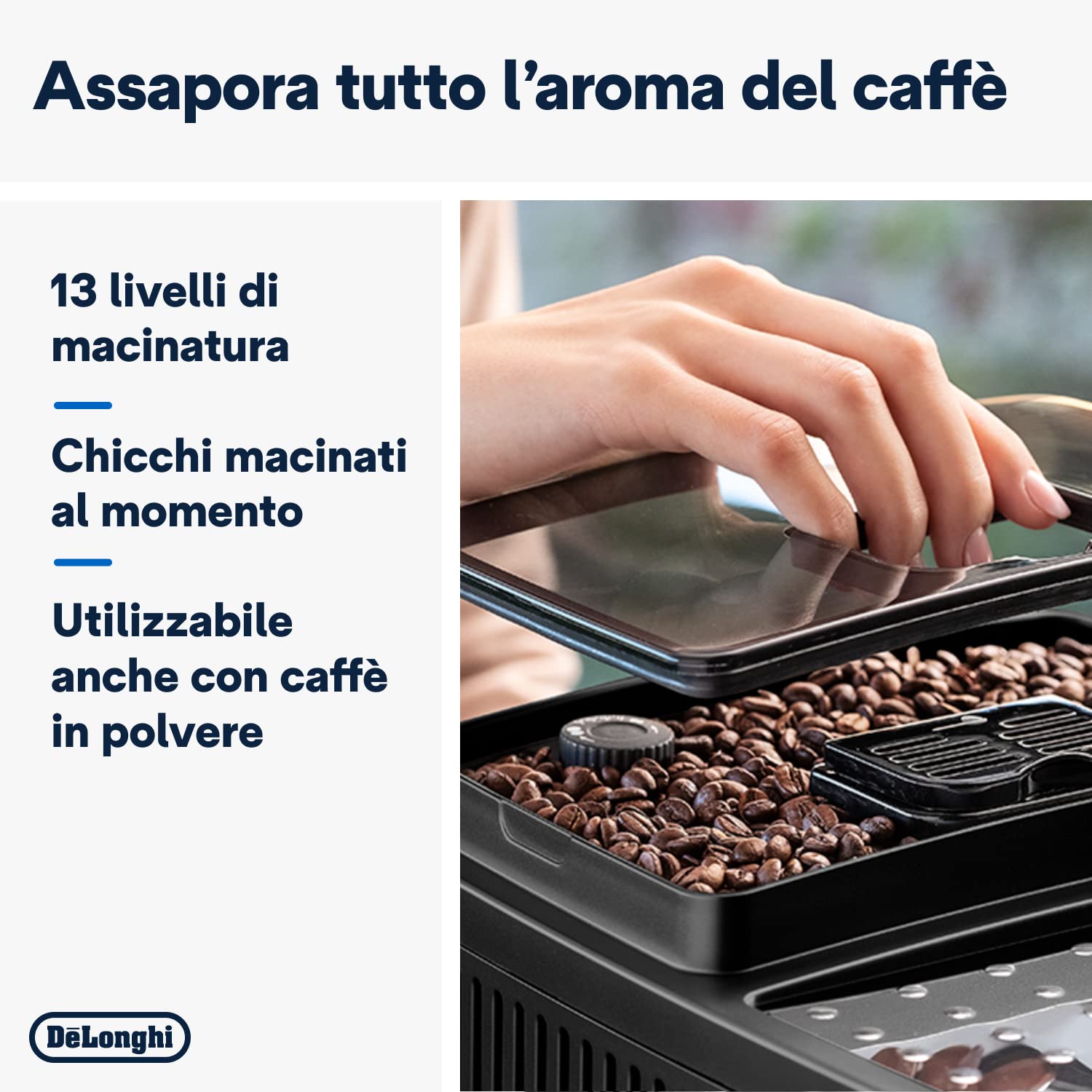 De'Longhi Perfetto Magnifica S Cappuccino ECAM23.460.B Macchina da Caffè Automatica per Espresso e Cappuccino, Caffè in Grani o in Polvere, LatteCrema System, Spegnimento Programmabile, Nero