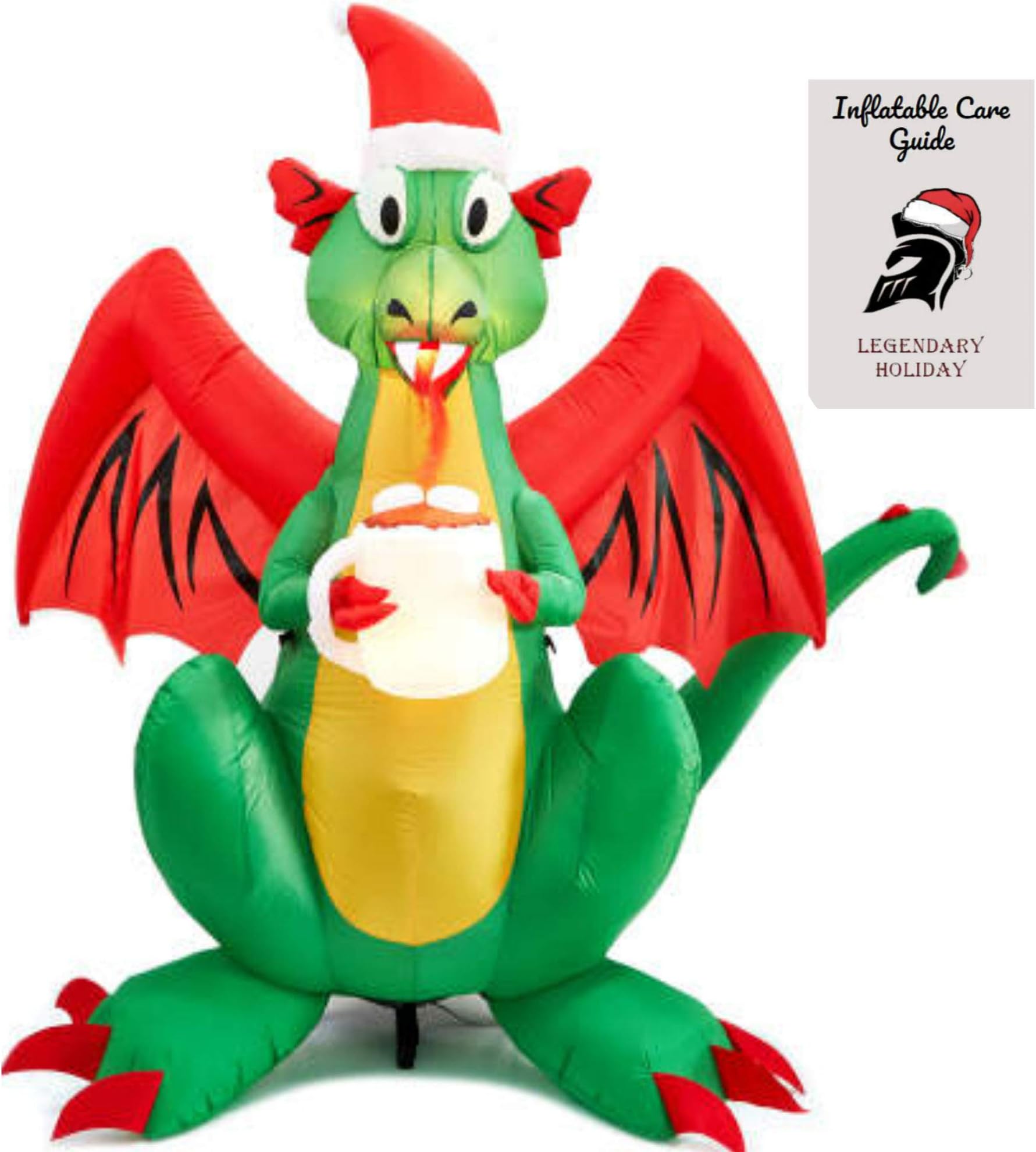 Christmas Fire Breathing Dragon Inflatable 6 ft Inflatable Care Guide