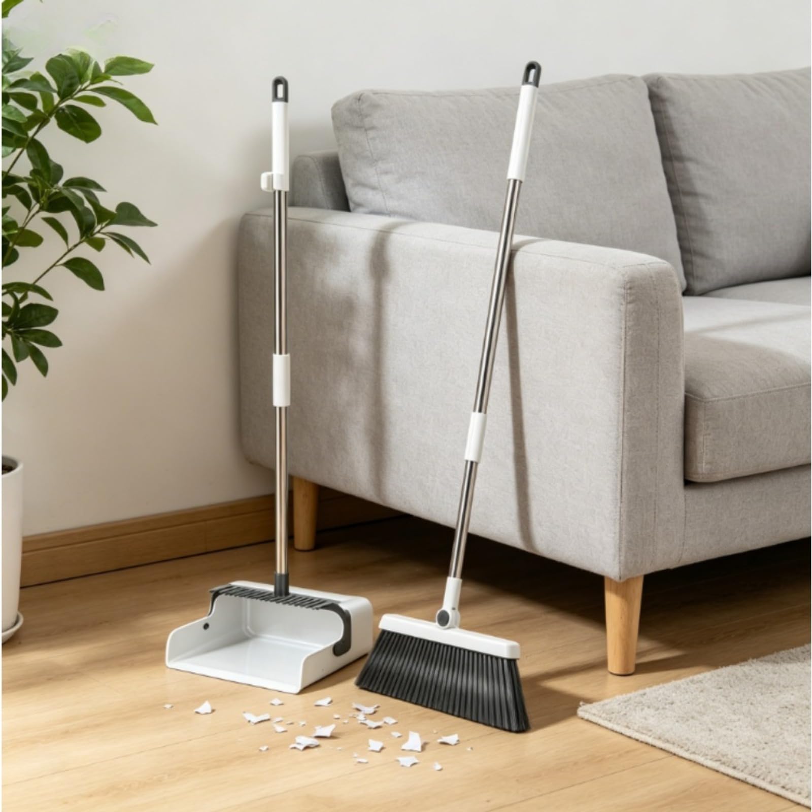 Besen und Kehrblech Set, Handfeger mit Schaufel für Innenbereich, Bodenreinigungsset für Haushalt und Auto (Varianten 1)