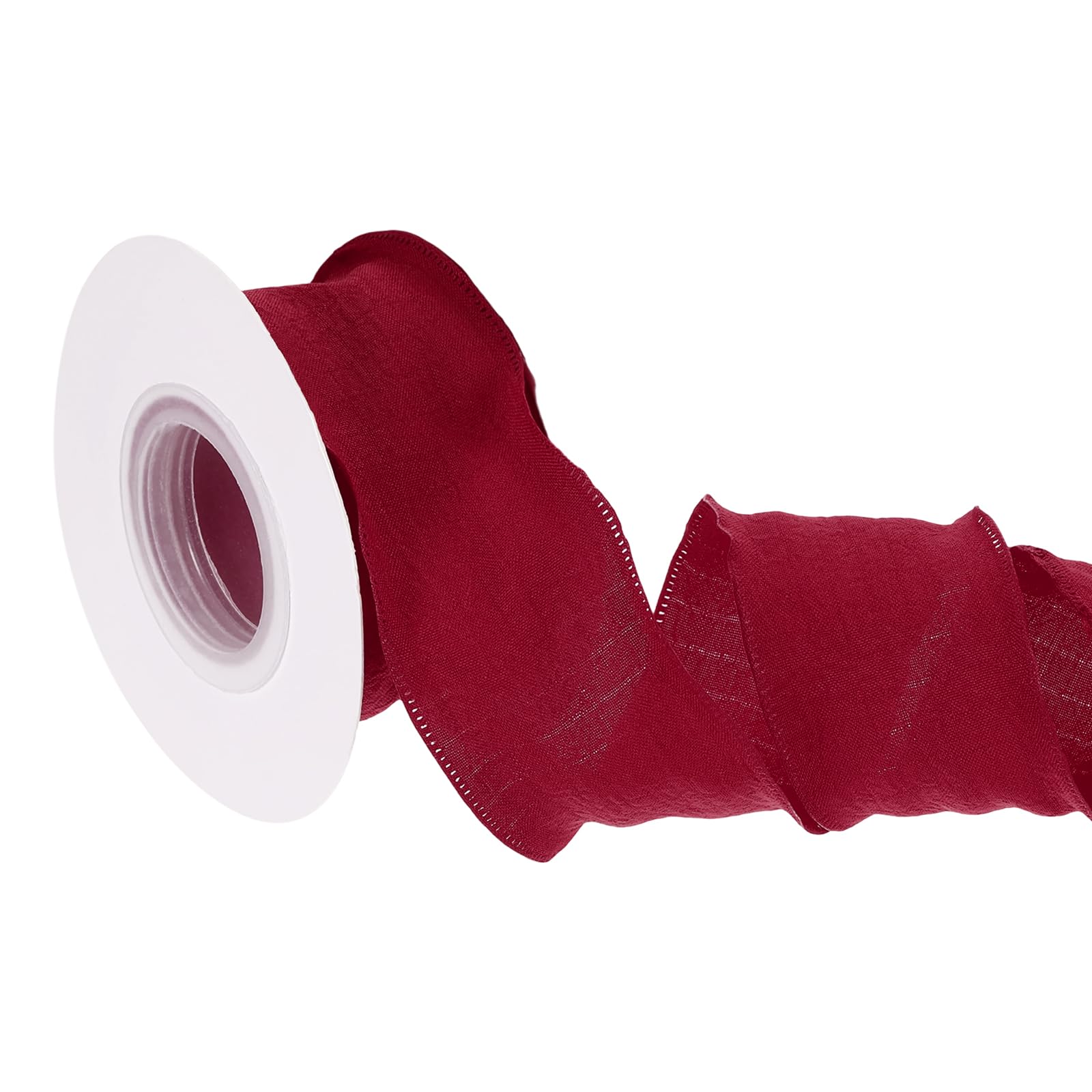 PATIKIL 10 Yards 4cm Ruffle Ribbon, Polyester Micro-Pleated Ribbon Trim Double-Sided Wave Edge Fabric Trimming for Gift Wrapping Bouquet Sewing Wedding Decor DIY, Burgundy