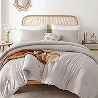 Vista 182 de ROSGONIA Juego de edredón tamaño Queen, color gris carbón, 3 piezas (1 edredón gris oscuro y 2 fundas de almohada) para todas las estaciones, ropa