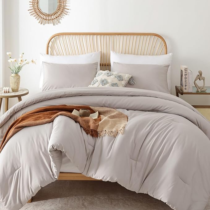 Queen Comforter Set Light Khaki