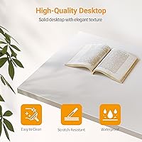 Vista 77 de CubiCubi Escritorio para computadora, escritorio pequeño de oficina en casa de 40 pulgadas, mesa de PC de estilo moderno y simple para el hogar