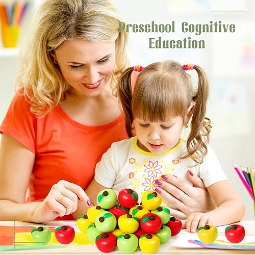 Vista 4 de Civaner 48 bolas de estrés de frutas rojas, verdes y amarillas, bolas de alivio del estrés de frutas para ejercicio con los dedos, escuela