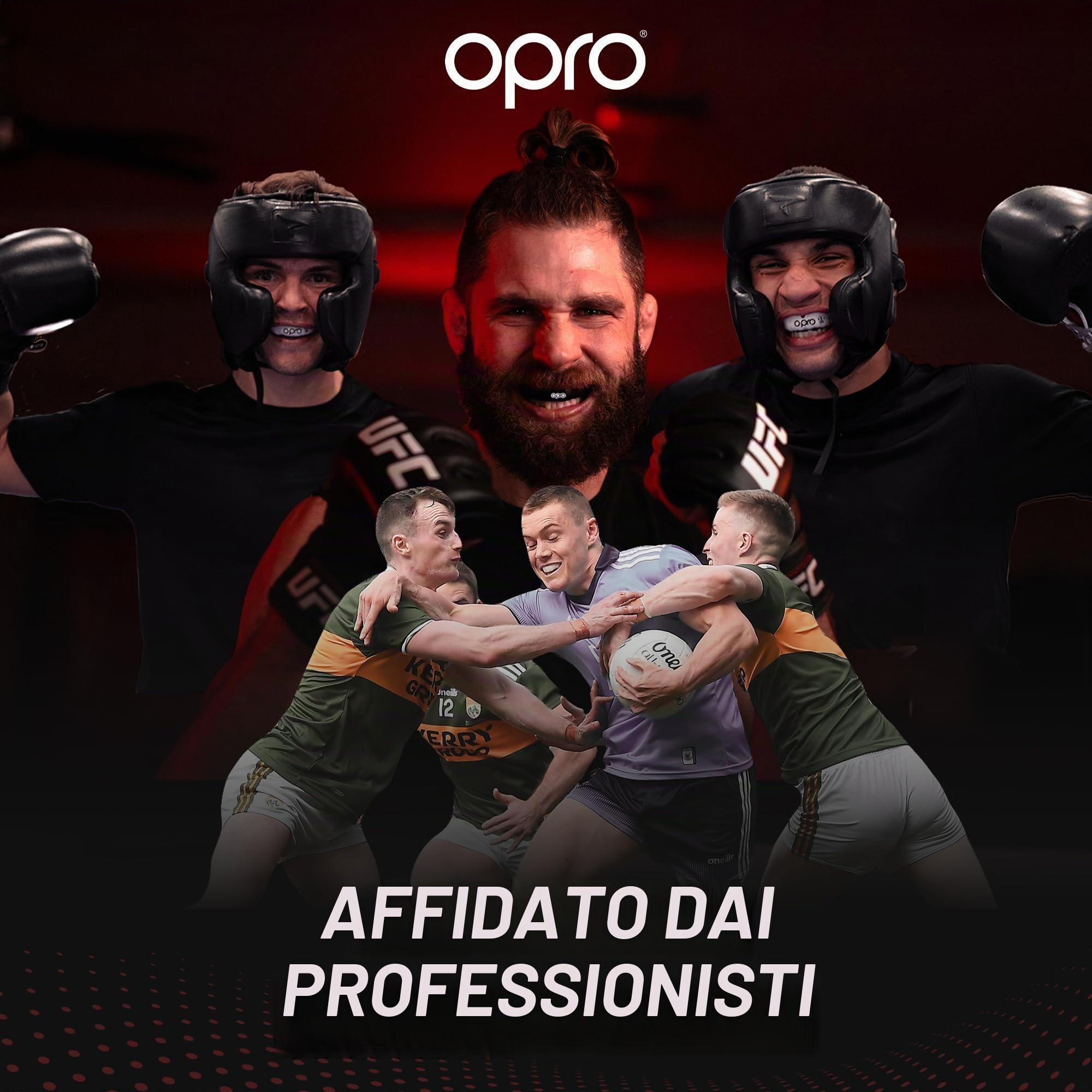OPRO Paradenti Livello Oro - Aderenza Ottimale - Paradenti per Boxe, MMA, Rugby, Hockey - Protezione Dentale per Adulti e Bambini - Facile da Modellare - Con Garanzia Dentale