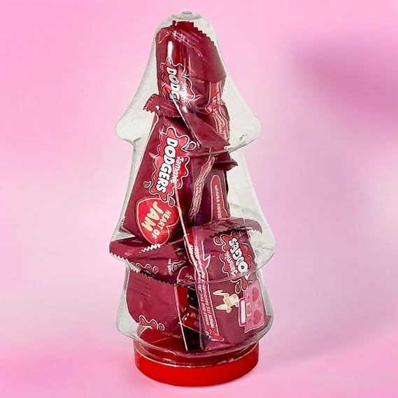 Jammie Dodgers Christmas Tree Jar, 6 x 20g Biscuits, Festive Holiday Treat Shortcake Biscuits with Raspberry Flavoured Jam
