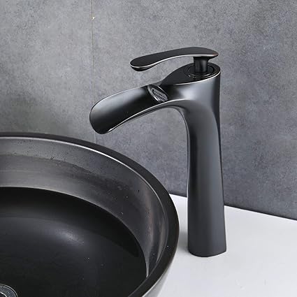 Waterfall Bathroom Faucet Oil Rubbed Bronze Single Handle Bathroom Sink Faucet with Tall Spout