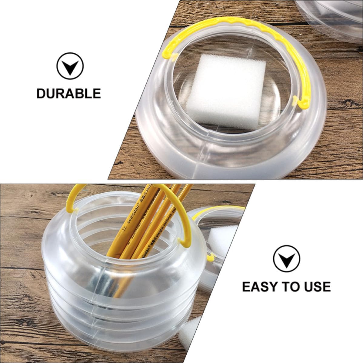 5 Sets Foldable Painting Brush Bucket Plastic Cleaner