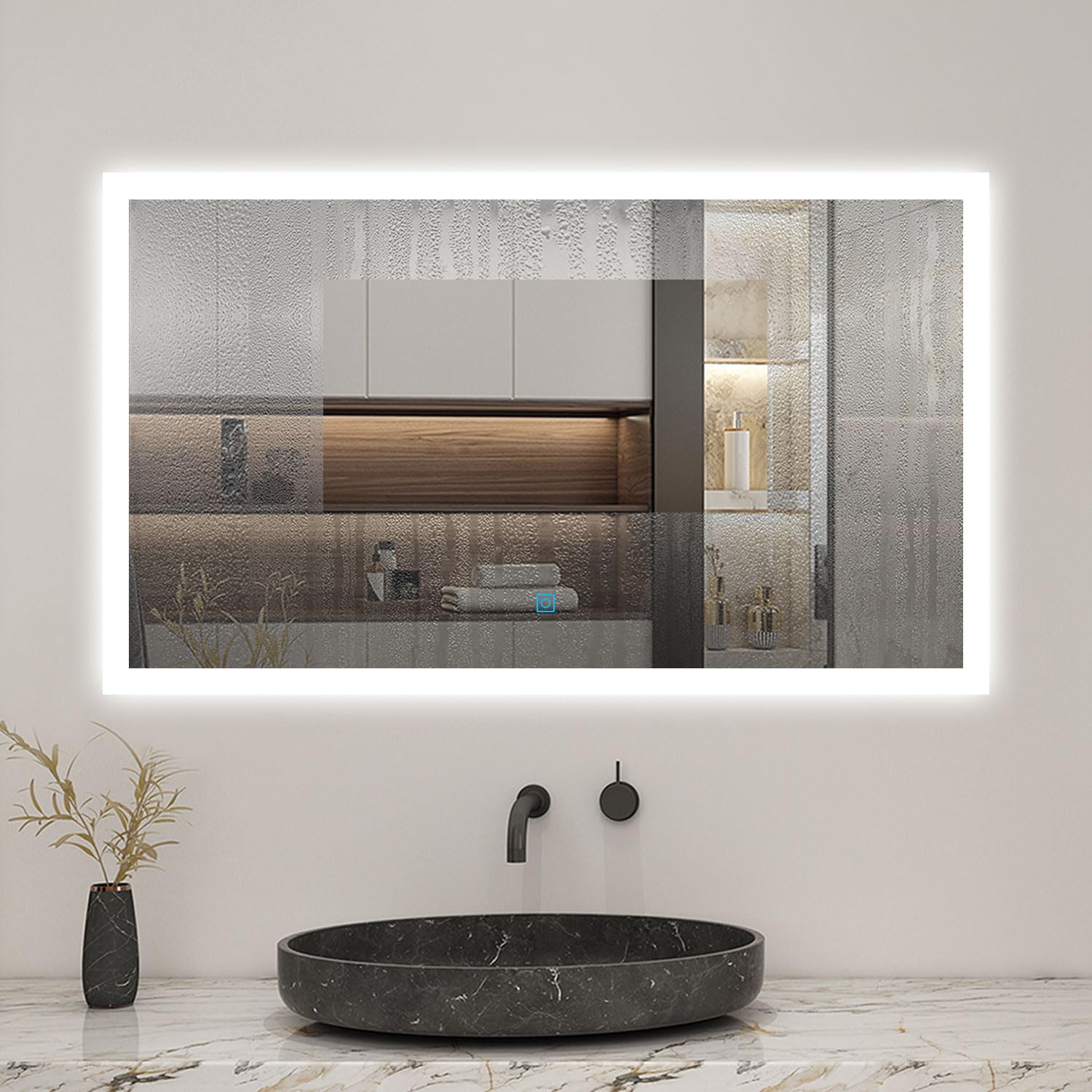 Skybathroom Specchio Da Bagno LED 1200x700 Mm Con Bluetooth E Antiappannante – Luce 3 Colori Dimmerabile