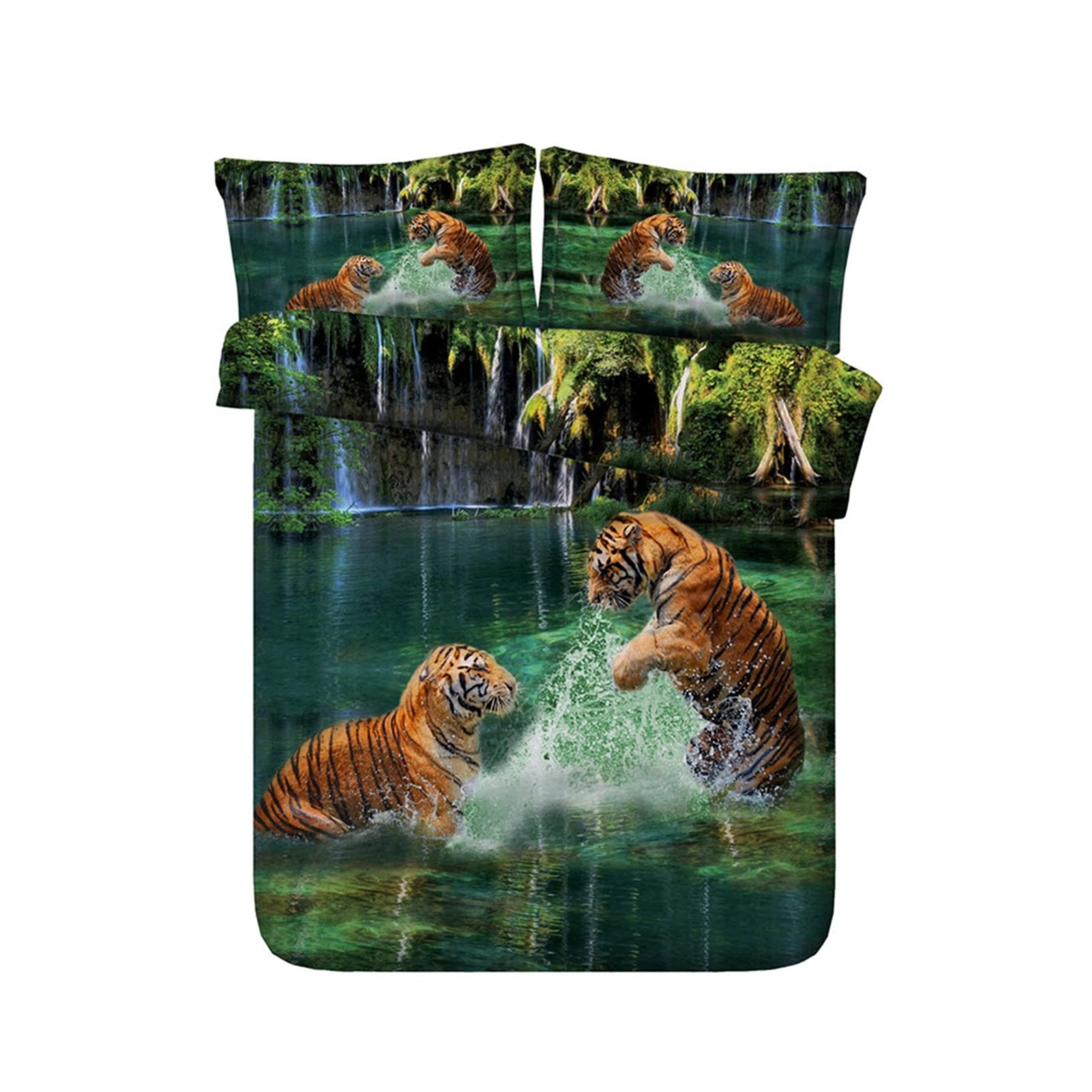 Parure de lit tigre galaxie King size en microfibre douce 3 pièces