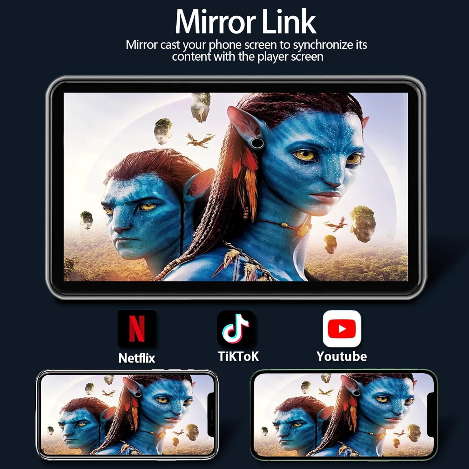 Carplay Screen for Car, 7'' Wireless CarPlay & Android Auto- Upgrade Portable Touchscreen with Bluetooth, Mirror Link, Voice Control, Hands-Free Calling Car Play Screen Stereo for All Vehicles thumbnail