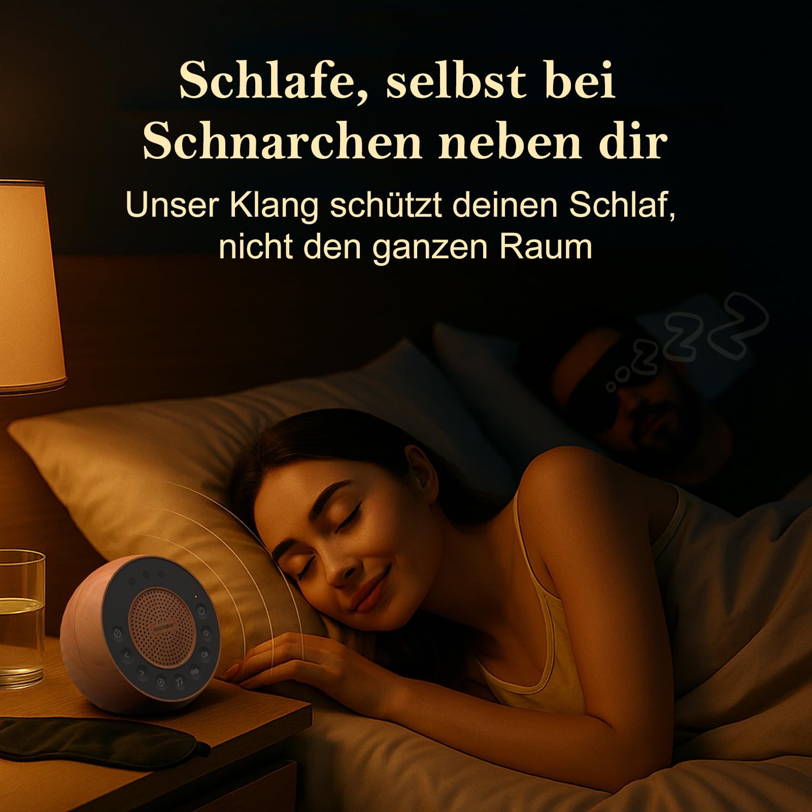 Housbay White Noise Machine, 35 suoni calmanti, suoni naturali per addormentarsi, con timer Sleep e design effetto legno, per neonati e adulti