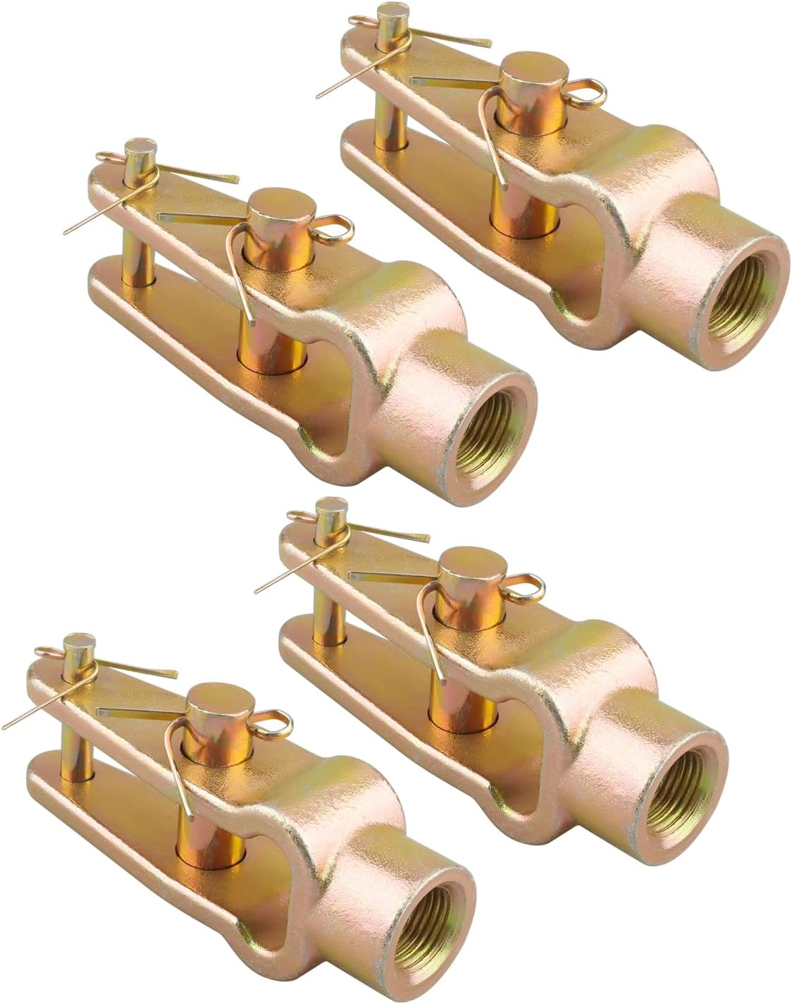 4-Pack Slack Adjuster Clevis Kit, 5/8"-18 Threaded Double Pin Air Brake Clevis Heavy Duty, Fit for Meritor R810019 Haldex CQ36541 Euclid E11430, Fit for Freightliner A6809960540