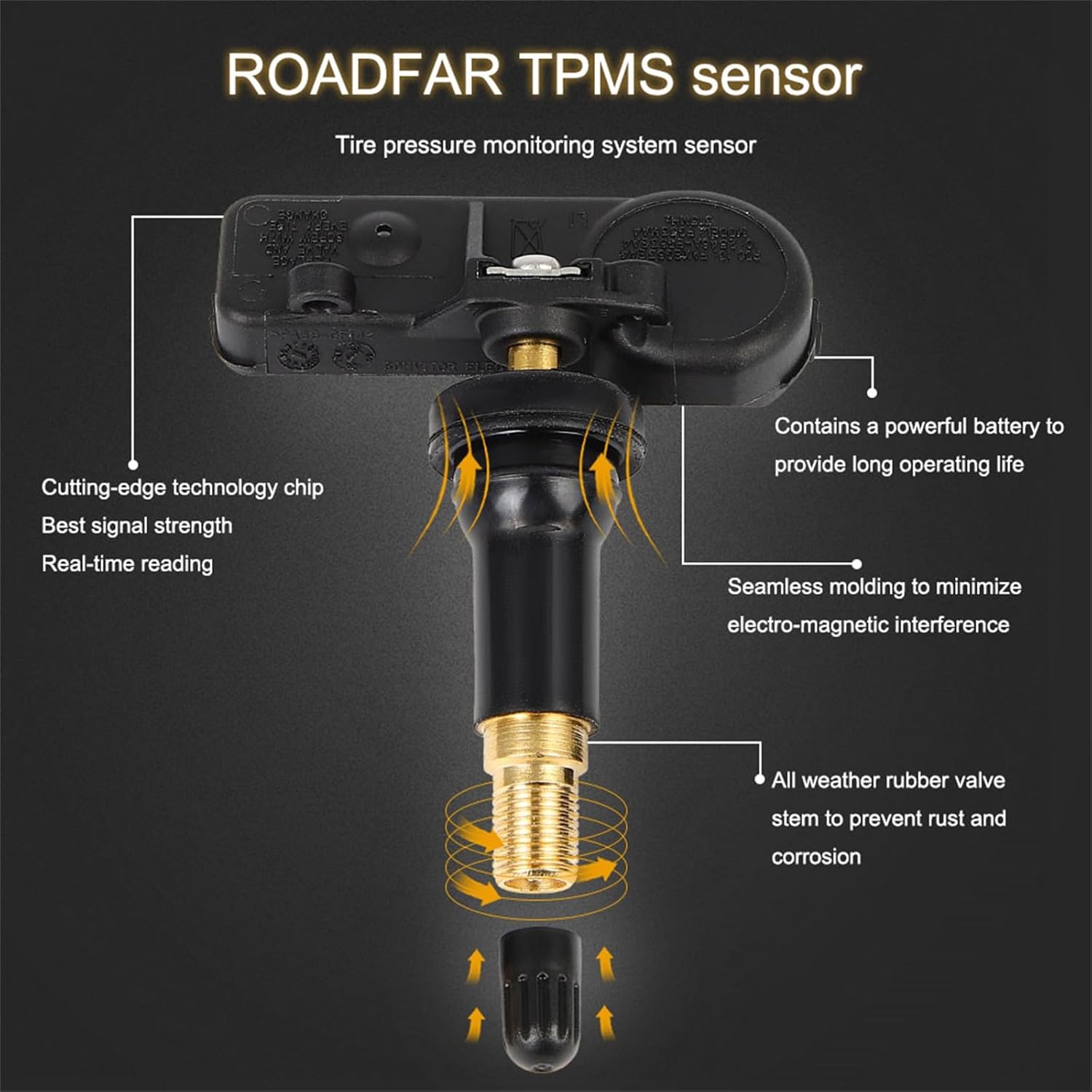 ROADFAR TPMS Sensor 315MHz Tire Pressure Sensor Fits for Subaru Crosstrek Forester Legacy Outback Tribeca WRX XV Crosstrek Replaces 28103SA001 Set of 4