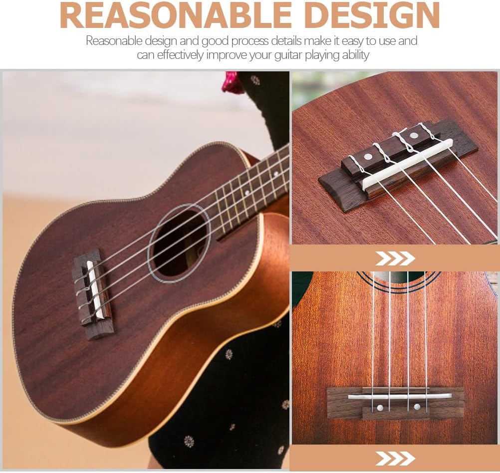 Ukulele Saddle Bridge 5 Sets Ukulele Bridge and Saddle Replacement Parts Universal 4-String Accessories for Tone Adjustment and DIY Repair