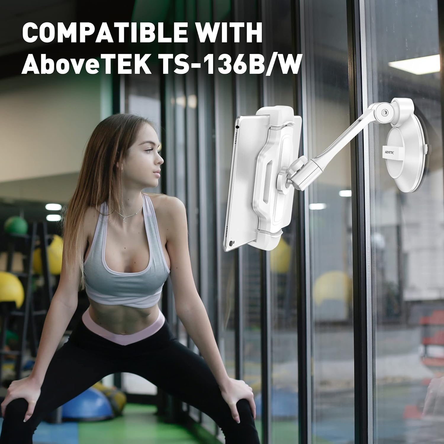 AboveTEK Bracket Tablet Holder for 5.5-13.5" Tablet & Phone (Holder Only), to Be Paired with Compatible Tablet Stand as Swivel Folding Clamp Mount for Kitchen Office Desk POS Kiosk Reception