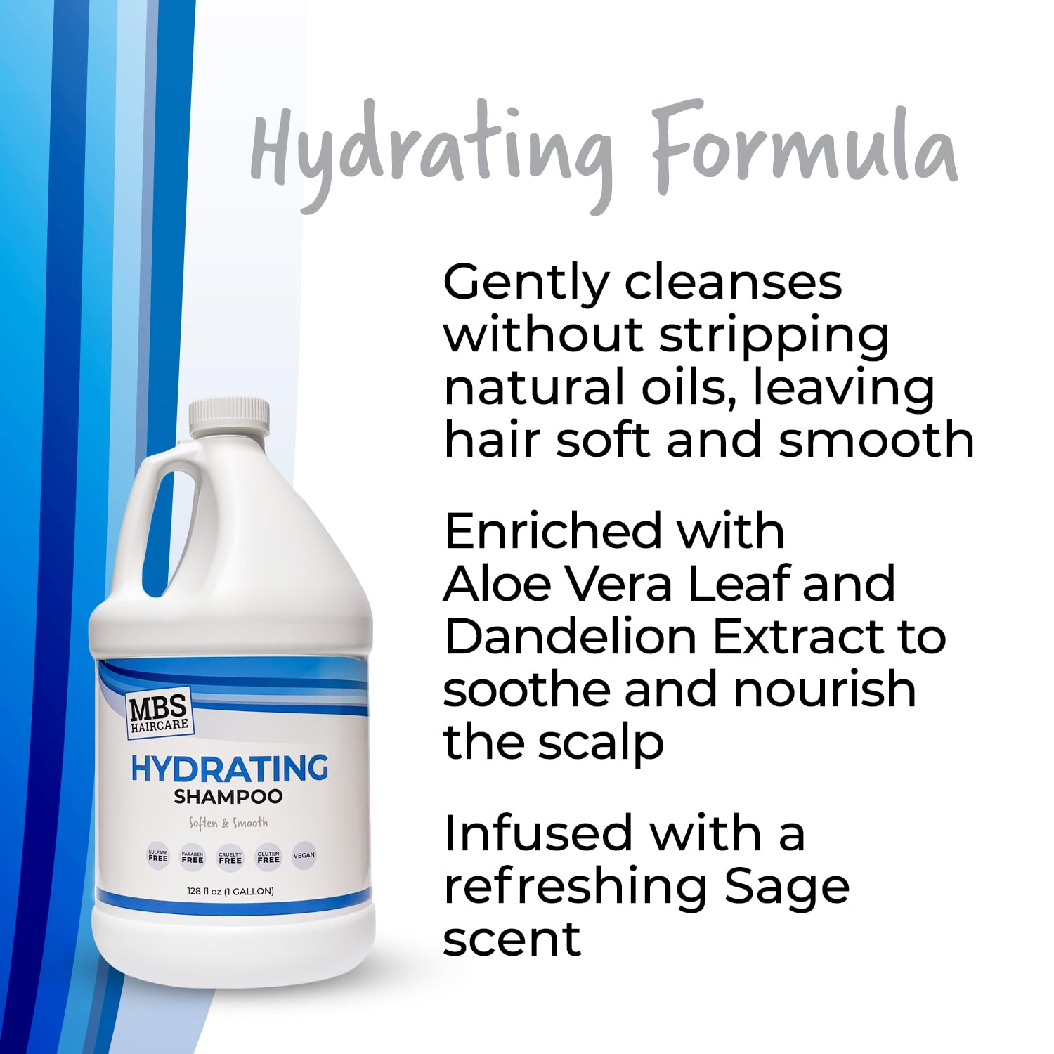 Hydrating Shampoo, Gallon - (1 Gal) (Sulfate Free, Paraben Free, Vegan)