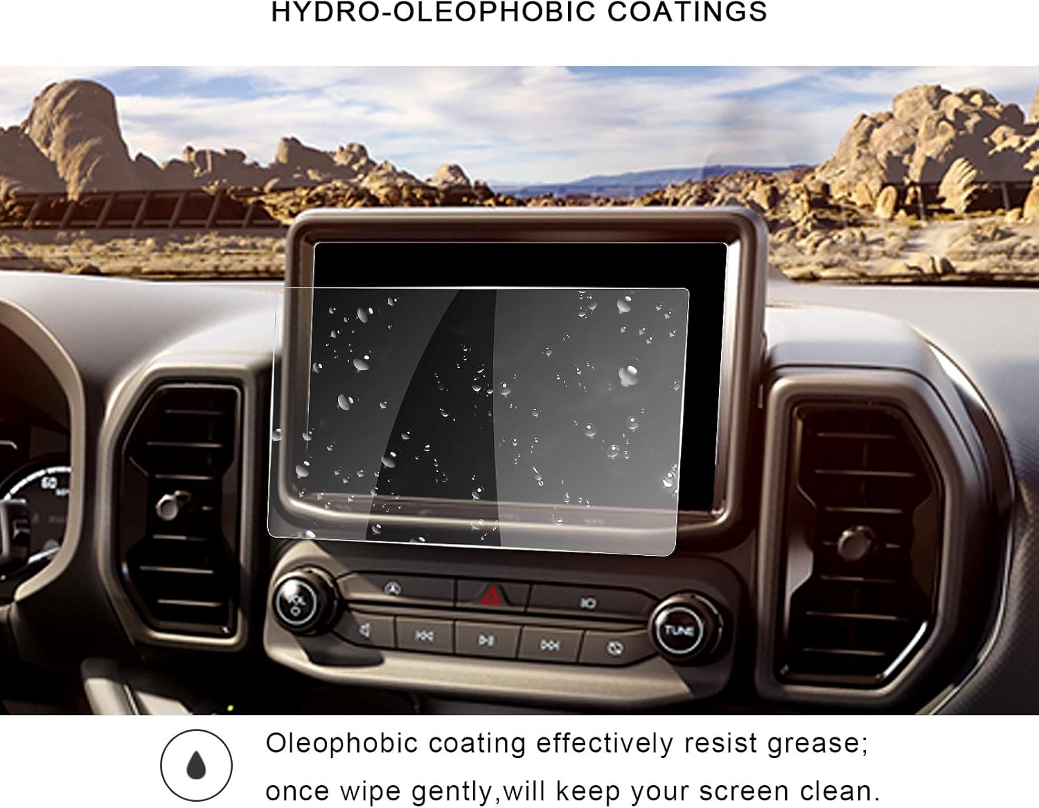 r ruiya bronco screen protector 8 tempered glass screen protector for 2021 2022 2023 ford bronco sport basebig bendouter banksbadlands sync3 8 inc