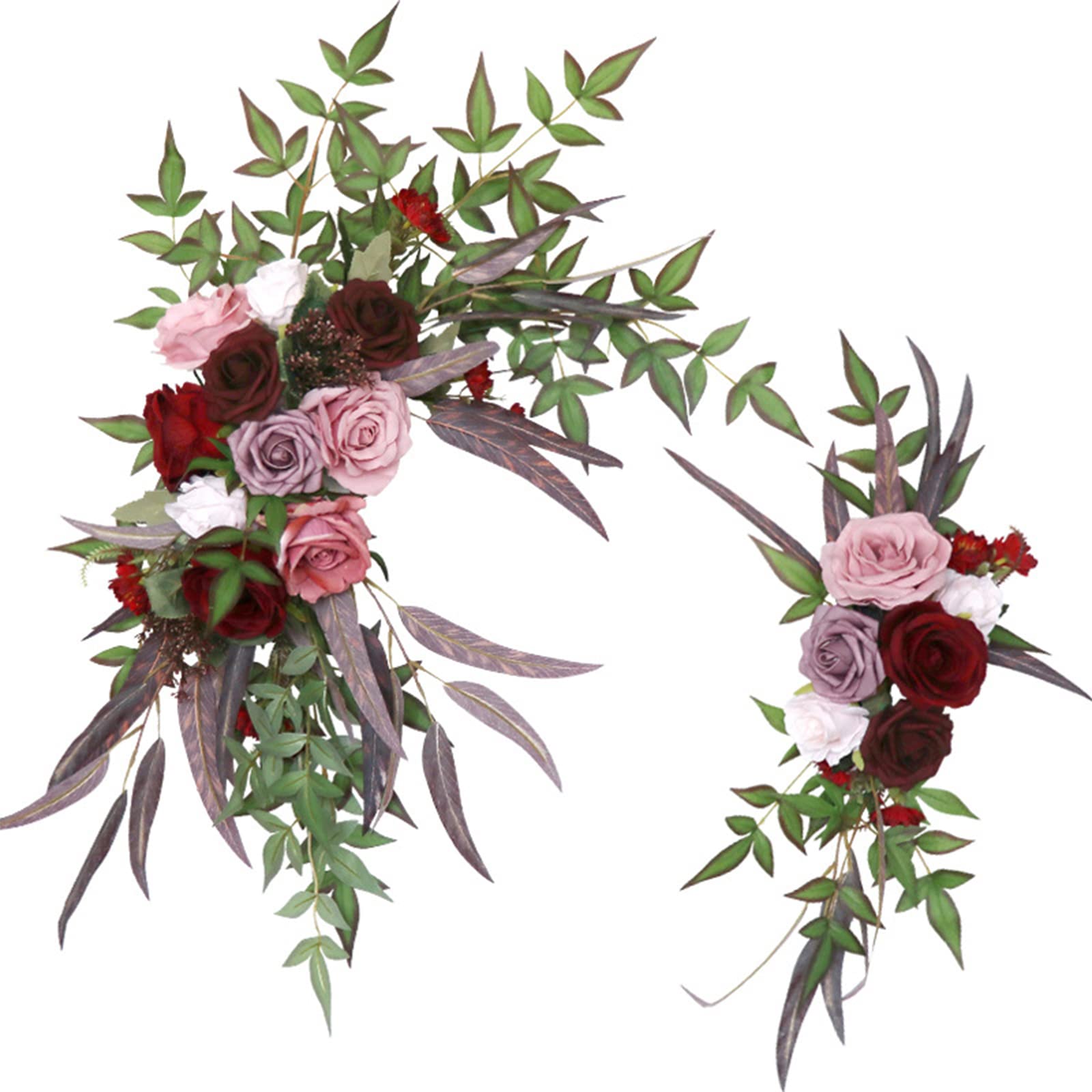 Arche de mariage fleurs artificielles lot de 2 guirlandes de roses pour réception de cérémonie