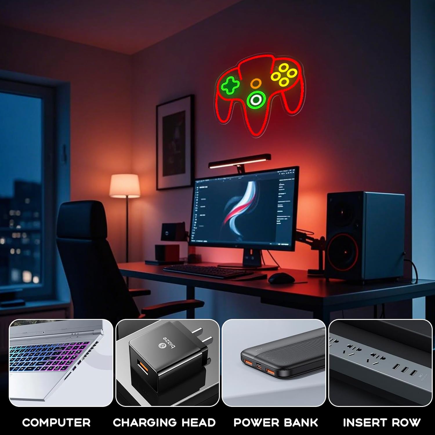 Gamer Neon Sign for Game Room Decor Gamepad Shaped LED Neon Sign Dimmable Gaming Neon Light Sign for Gamer Room Man Cave Bedroom Decor Gifts for Boys, Teen, Men, Kids - Image 5