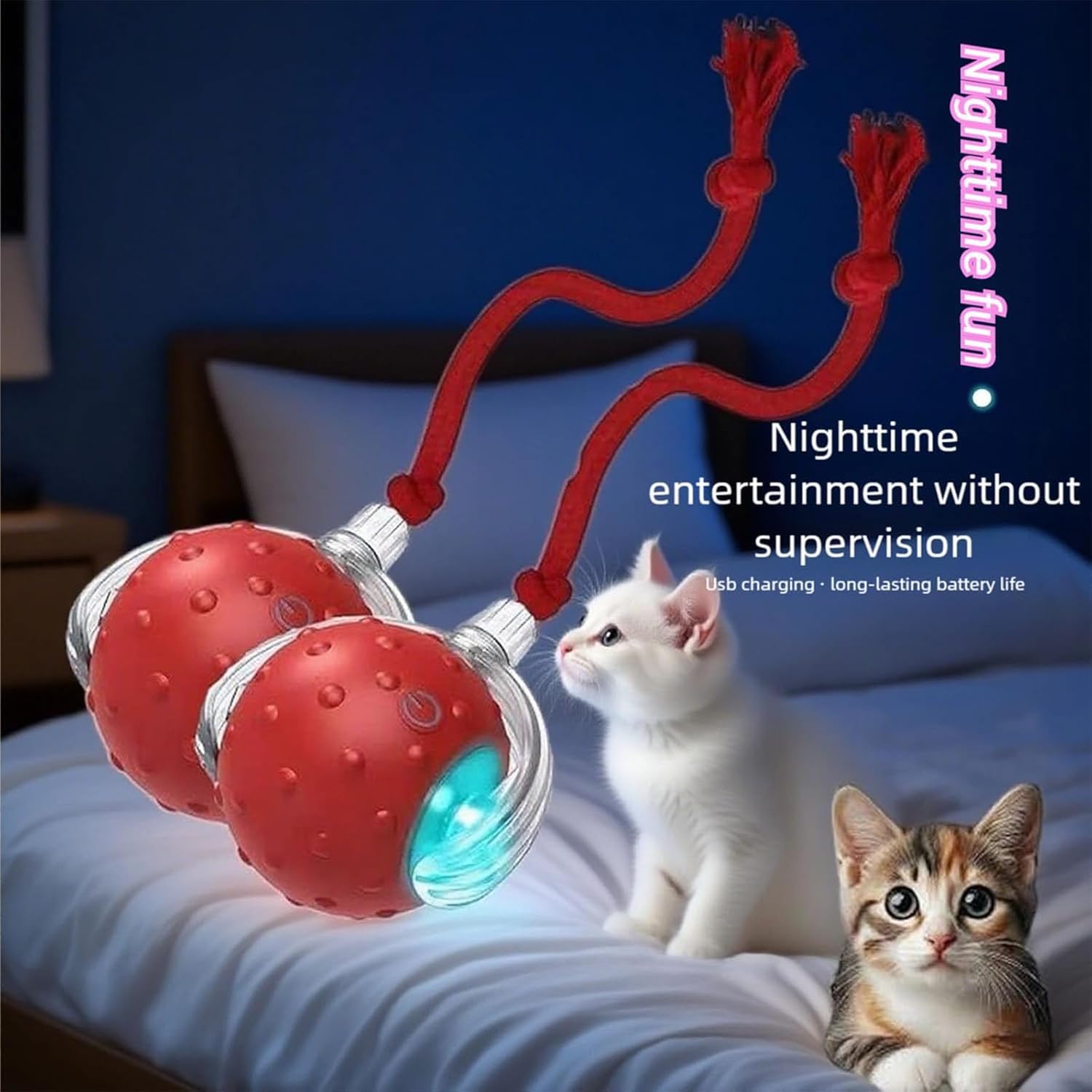 Tiny Fetch Ball Dog Toy, 2025 New Tiny Fetch Interactive Pet Toys, Smart 360° Rolling Rechargeable Dog Cats Ball, Pet Gifts for Dogs and Cats (2*pcs) - Image 4