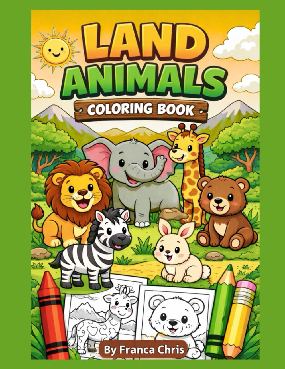 Land Animals Coloring Book