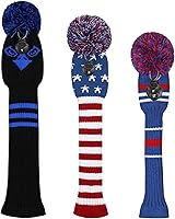 Vista 2 de Scott Edward Juego de 3 fundas tejidas para cabezas de golf para madera, se adaptan bien al conductor (460 cc) de madera de calle e híbrida (UT)