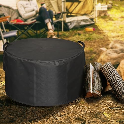 Miniatura 57 de SheeChung Cubierta para hoguera para estufa individual, hoguera al aire libre, sin humo, pequeña, redonda, impermeable, refugio de poliéster 600D