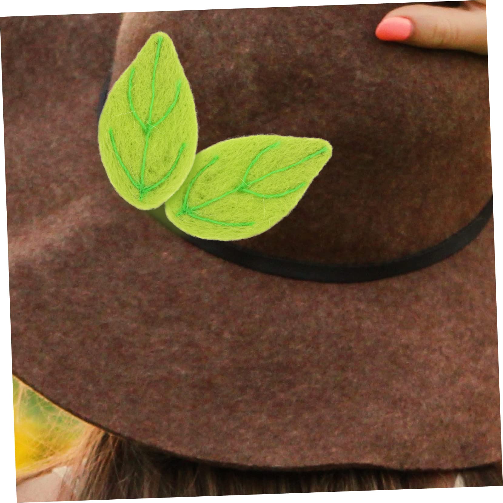 SEWACC 5 Juegos De Broches Adhesivos De Hojas De Fieltro Para Manualidades Hojas Verdes De Fieltro Adornos Para Proyectos Decorativos 10 Unidades X 5