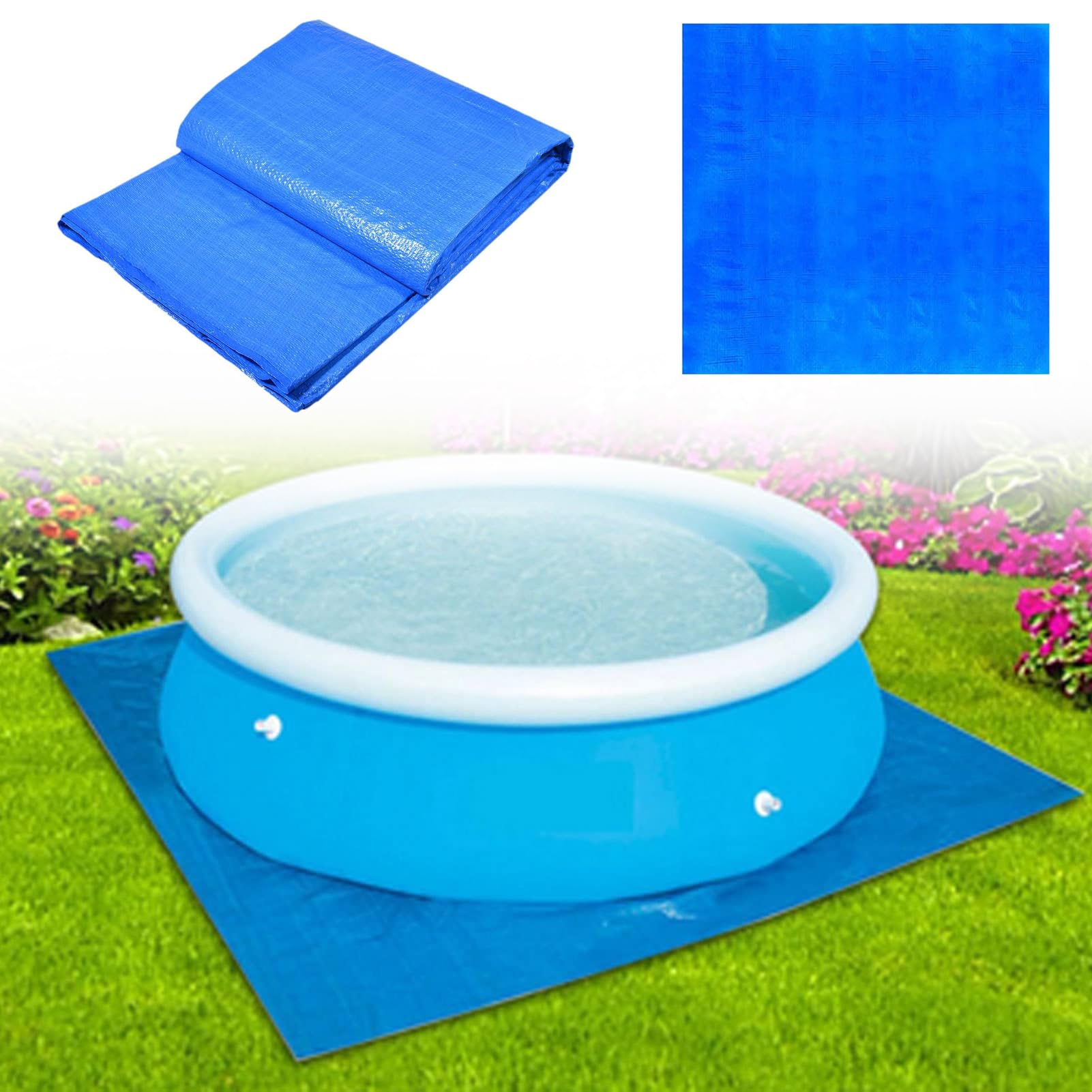5 m Schwimmbad Bodenplane groβe 500 x 500 cm Pool Unterlegeplane Poolunterlage fur oberirdische Schwimmbader Bodenschutzmatte Bodenschutzplane Poolmatte Poolplane