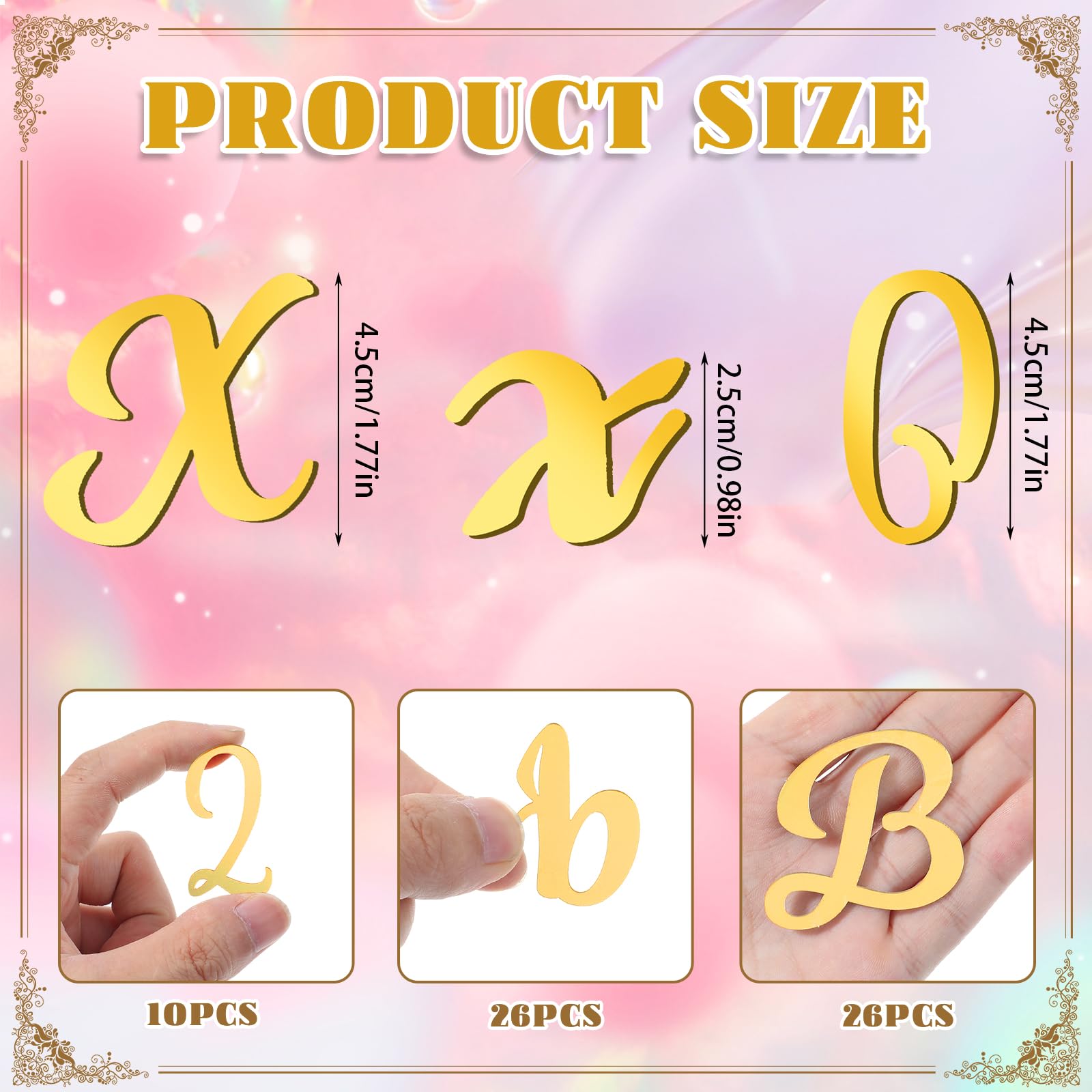 64 Lettres Et Chiffres En Acrylique Or Miroir - Décorations Pour Gâteaux, Mariage, Anniversaire, Personalisation