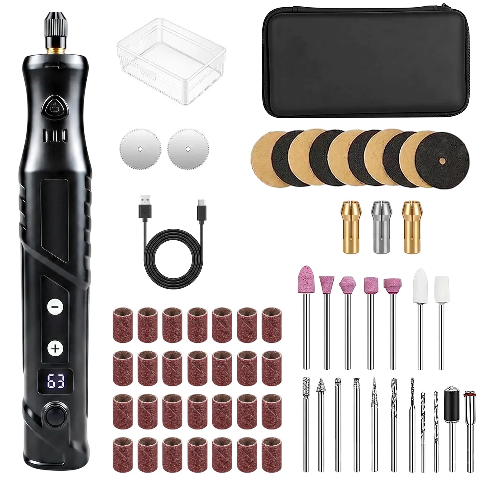 Cordless Rotary Tool, 5-Speed 18000RPM Mini Electric Grinder with USB Charging, Professional Engraving & Polishing Kit for DIY Jewelry Making, Wood, Metal & Glass