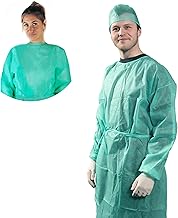 App Life Camice Monouso Verde con polsino elastico in TNT 25 gr DM CLASSE I Camice da Lavoro Usa e Getta per Visitatore Paziente (10 Pezzi)