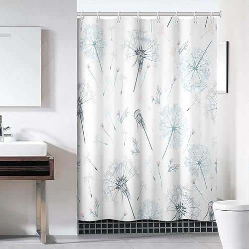 Miniatura 54 de Cortina de ducha verde salvia con eucalipto, cortina de ducha de tela impermeable con hojas de planta de primavera, cortina de ducha acuarela verde