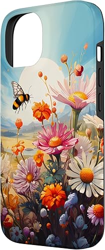 Miniatura 5 de Funda para iPhone 13 Pro Lively Bee en Sunny Meadow of Wildflowers