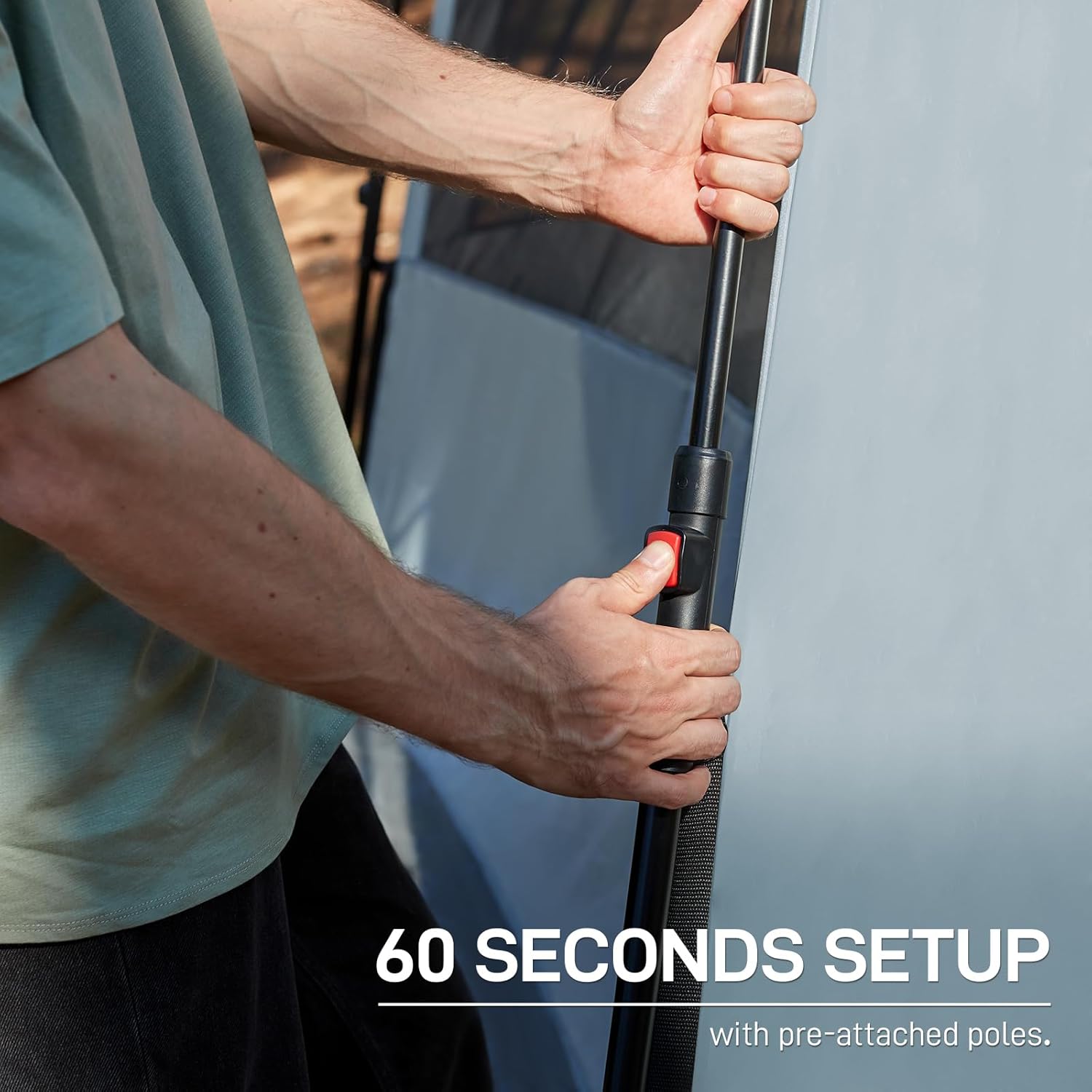 EVER ADVANCED Blackout 6 Person Camping Tent, Instant Cabin Tent for Family with Vestibule and Large Mesh Windows, 60s Easy Setup, Double Layer, Water-Resistant