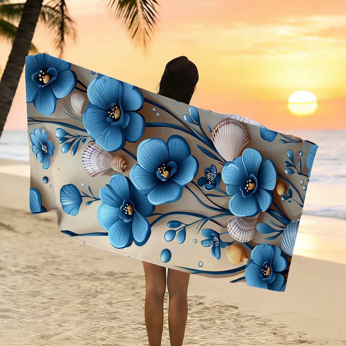 Ręcznik plażowy z mikrofibry, duży ręcznik plażowy 90 x 200 cm 2 sztuki, damski ręcznik gimnastyczny szybkoschnący, odporny na piasek ręcznik z mikrofibry, lekkie ręczniki gimnastyczne dla kobiet