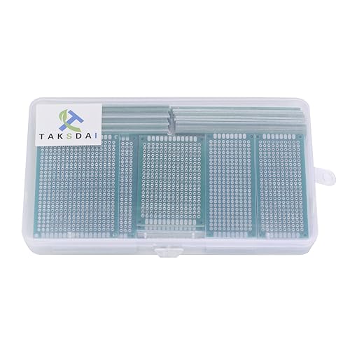 Miniatura 5 de TAKSDAI - Kit de prototipo de placa PCB de doble cara con estuche adicional, 72 piezas de 4 tamaños, placa de prototipo universal, prototipo de