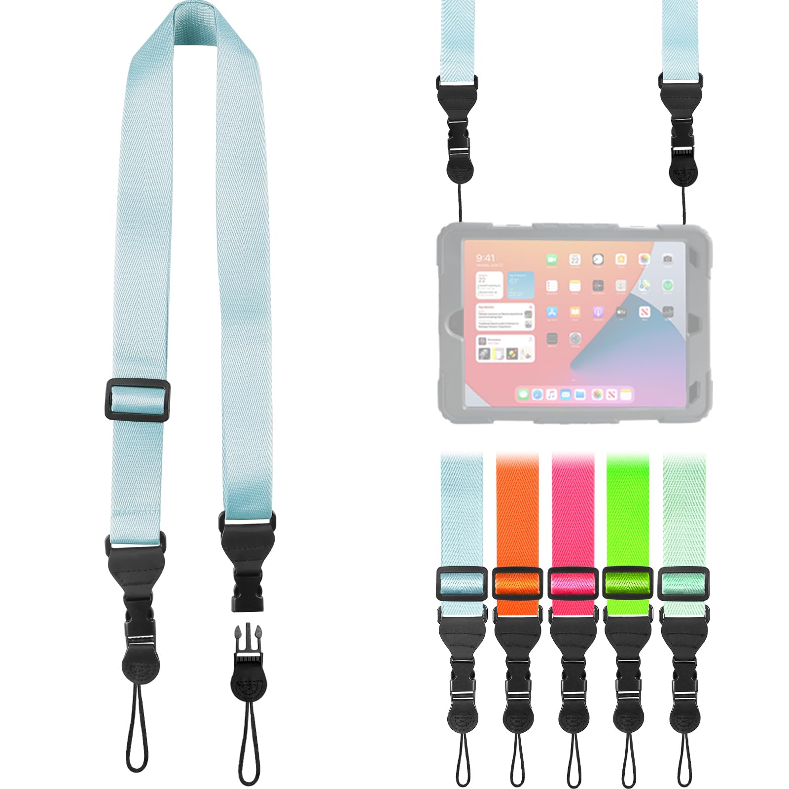 FIEIL Nylon iPad Strap, Adjustable Camera Neck Strap, Comfortable Shoulder Strap for Bags, Cellphone Tablet, Camera, Laptop, Binocular, Luggage Bag (