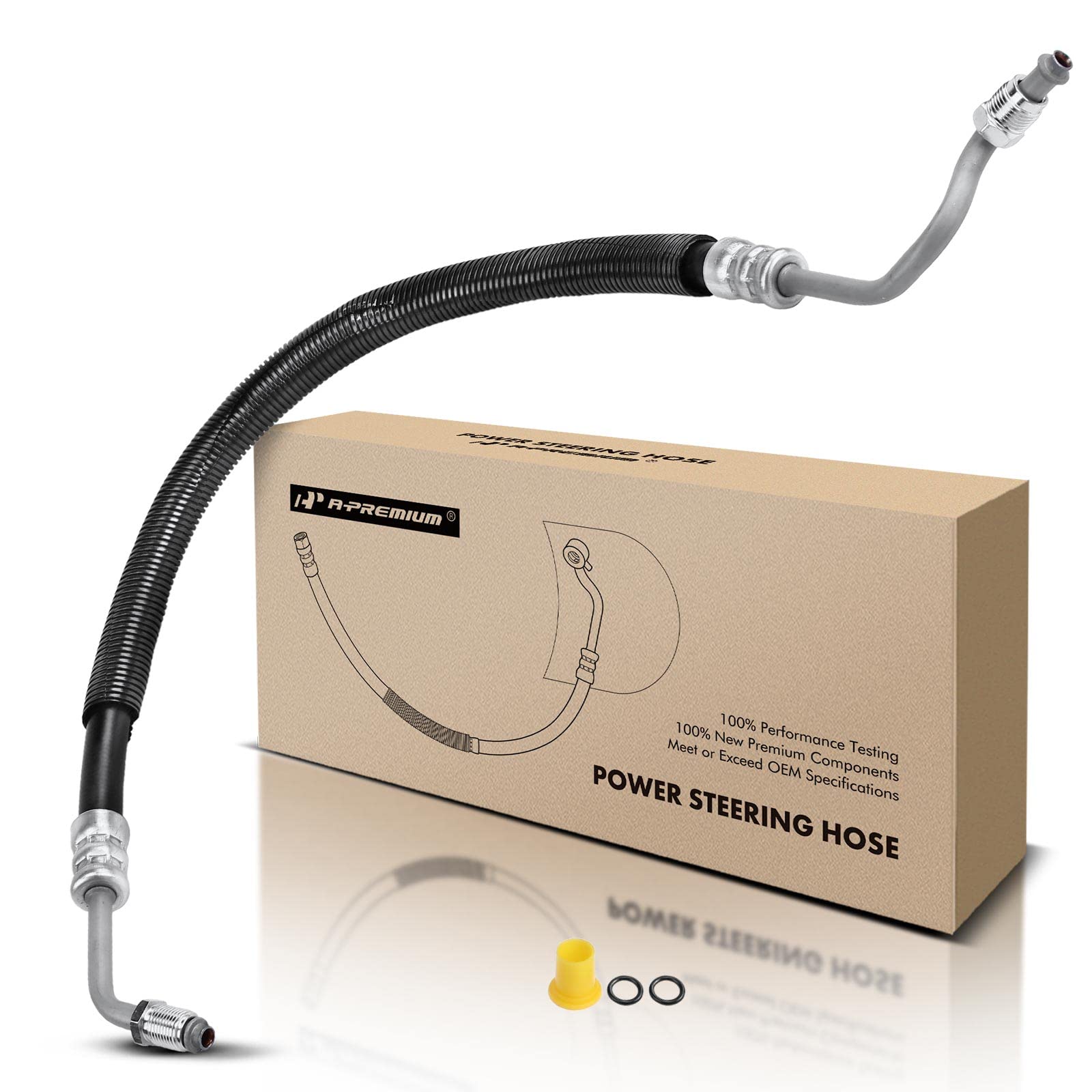 A-Premium Power Steering Pressure Hose Line Assembly Compatible with Chevrolet Astro GMC Safari 1996-2005 V6 4.3L Hydroboost To Gear