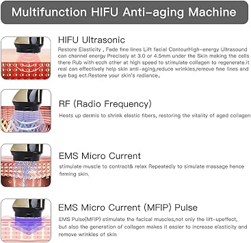 Mini HIFU Beauty Device 4 in 1 RF Facial Anti-Wrinkle Beauty Machine Facial Lifting Skin Rejuvenation and Tightening Beauty Instrument