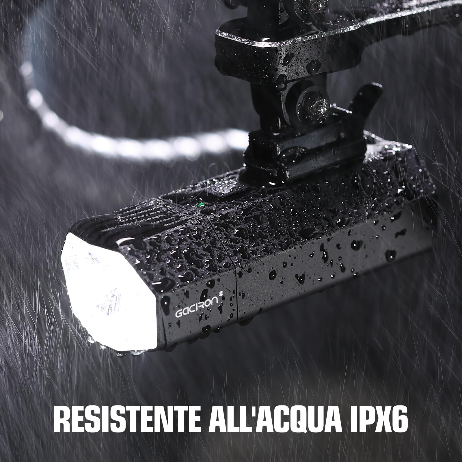 Gaciron RAPTOR Luce Bicicletta Anteriore a doppia fonte luminosa,3000lm 10000mAh luci bicicletta led ricaricabile impermeabile IPX6,Faro anteriore per bicicletta in alluminio con telecomando wireless