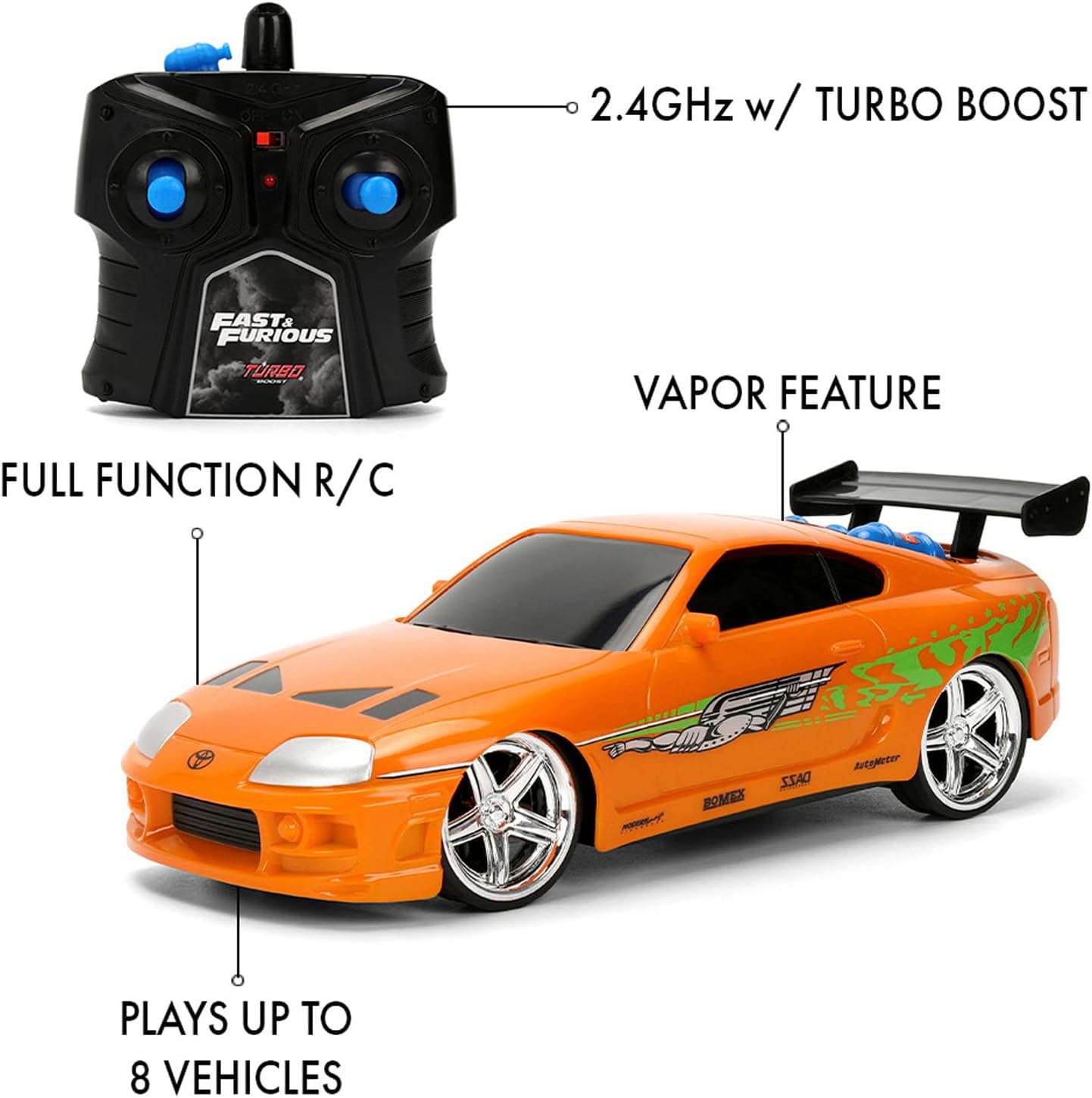 Jada FAST & FURIOUS RC NITRO POWERED VAPOR TOYOTA SUPRA 1:24 remote control vehicle