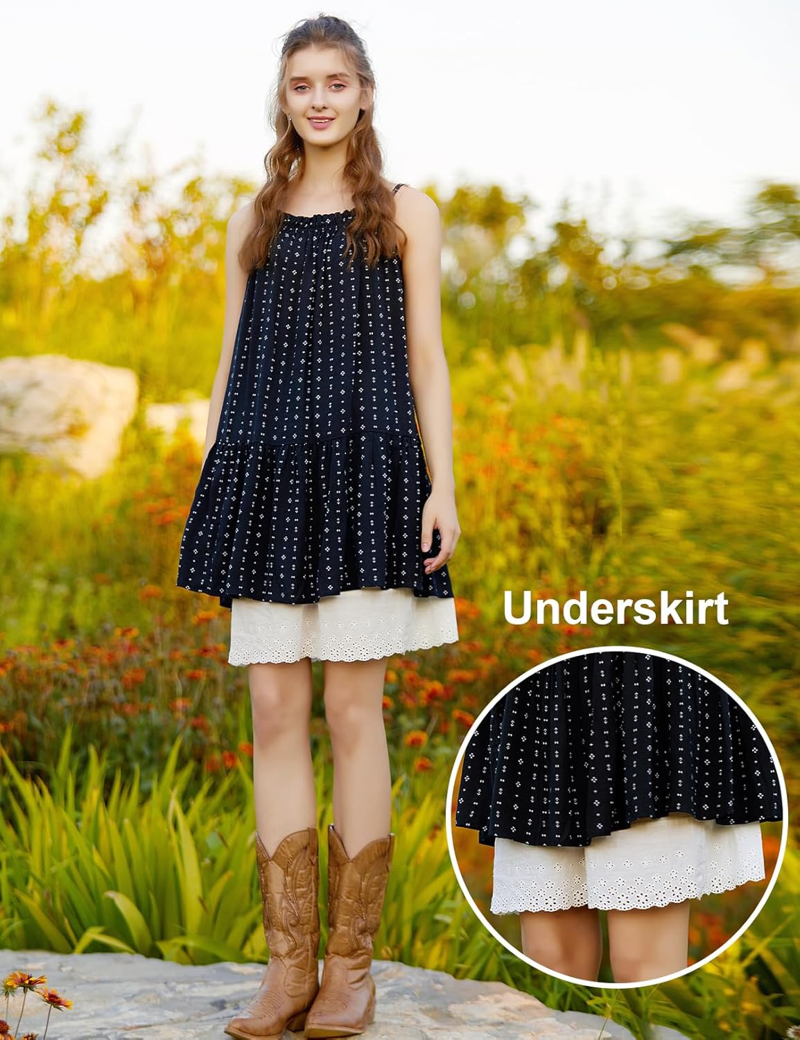 BEAUTELICATE Half Slip Skirt Extender with Lace Embroidery 100% Cotton Vintage Underskirt - Image 5