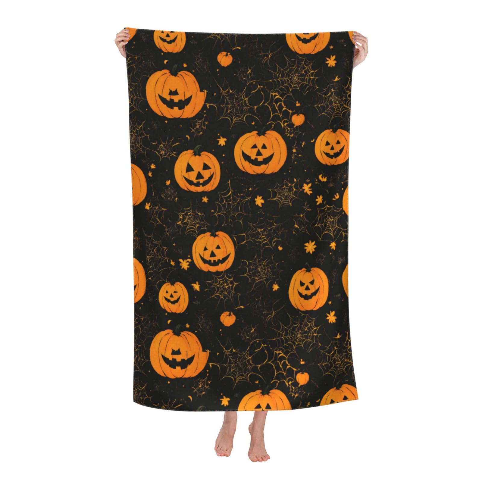 Cbaaghh Halloween Pumpkin Print Adult Beach Towels,Beach & Pool Towel,Beach Towels,Towels For Camping