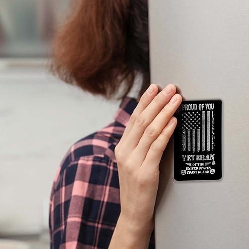Miniatura 5 de Jolliz Tarjeta grabada con texto en inglés "Thank You For Your Service", regalo para veteranos de la Guardia Costera de Proud Of You, tarjeta de